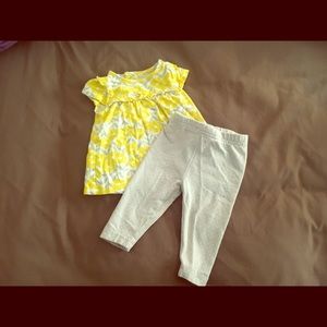 Yellow Floral Carter's 2pc Outfit Set